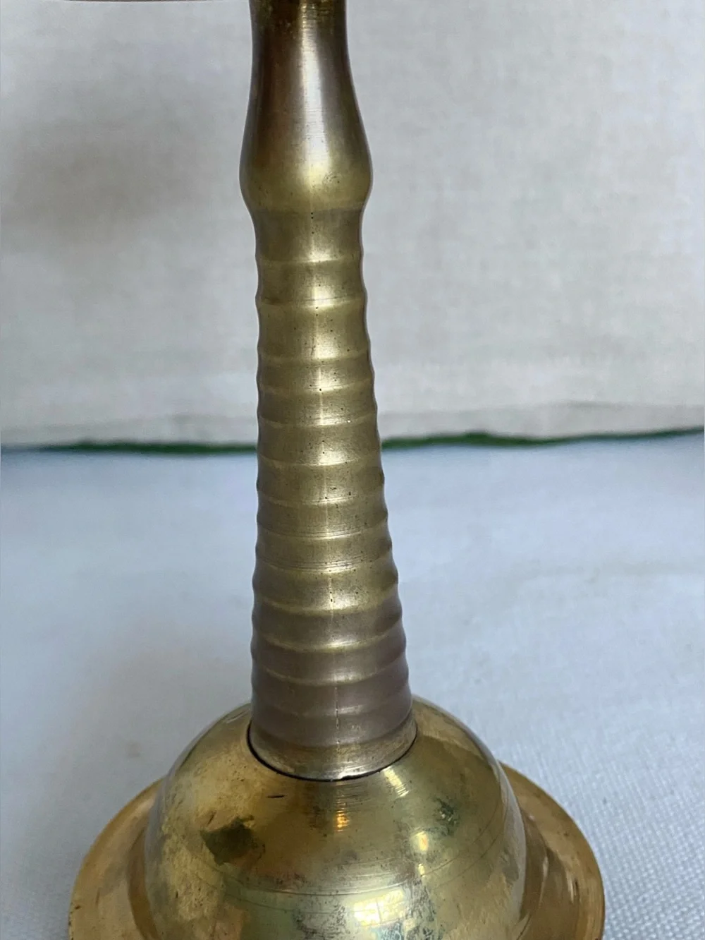 10” Vintage Solid Brass Nilavilakku Diya Oil Lamp Traditional Indian Pooja Decor